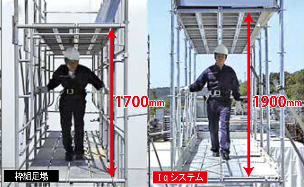 広い作業空間、安全性の高い作業環境を生み出す足場